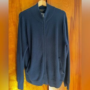 J. Crew Men’s 100% Cashmere Full Zip Sweater Large with Pockets